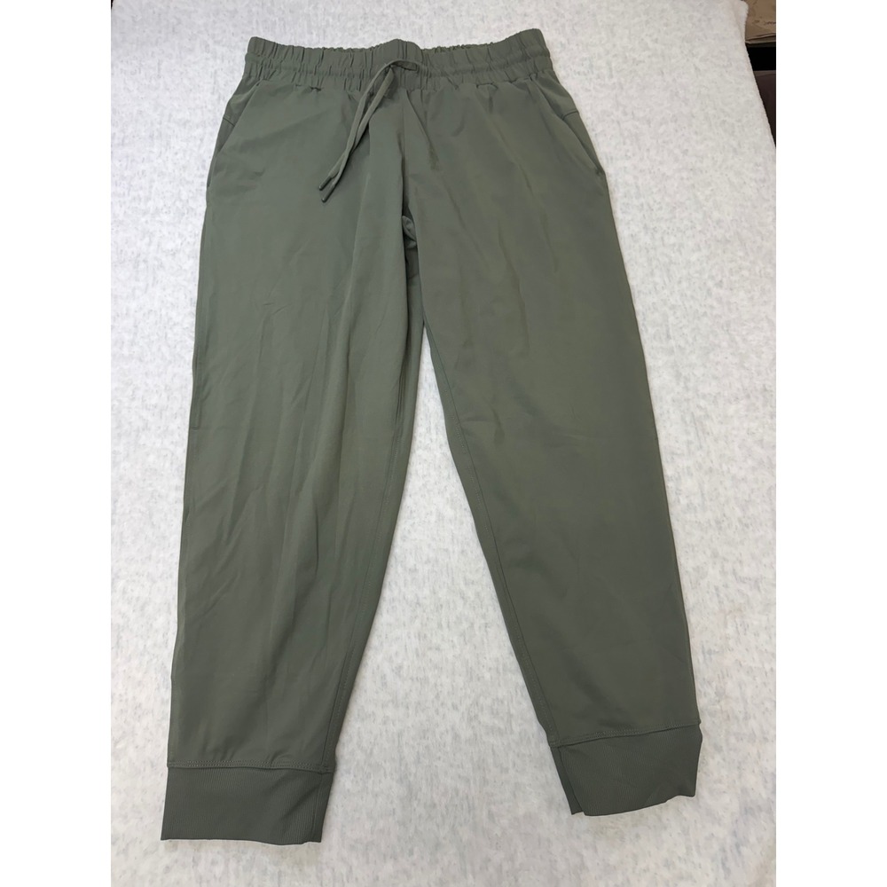 Members Mark Women Travel Jogger Olive Green Size L Recycled Nylon Stretch NWOT